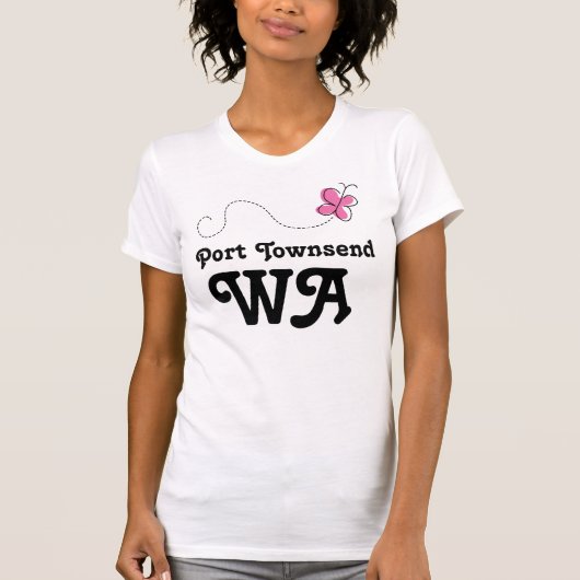 Hafen Townsend Washington rosa Schmetterling T-Shirt (Vorderseite)