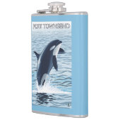 Hafen Townsend, WashingtonOrca Springen Flachmann (Links)