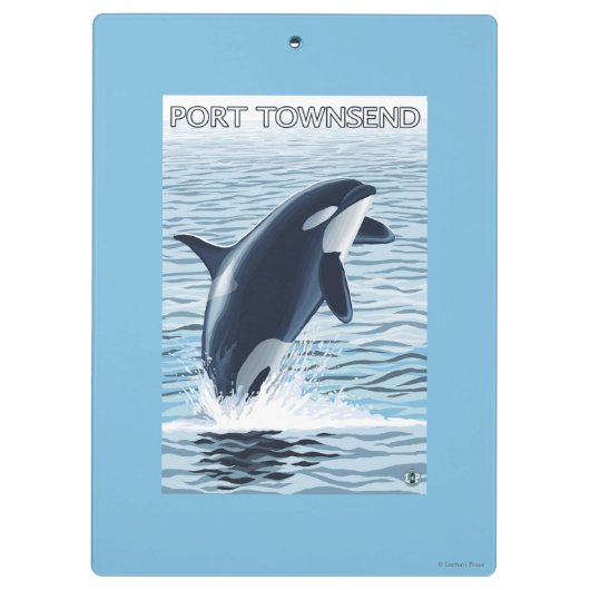 Hafen Townsend, WashingtonOrca Springen Klemmbrett (Rückseite)