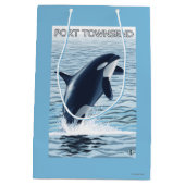 Hafen Townsend, WashingtonOrca Springen Mittlere Geschenktüte (Rückseite)