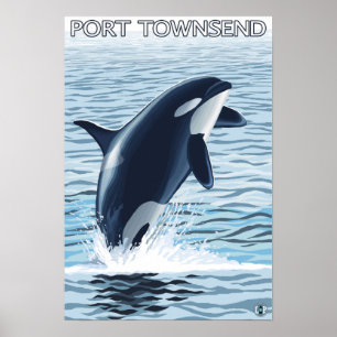 Hafen Townsend, WashingtonOrca Springen Poster
