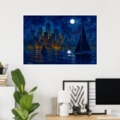 Hafen-Träume Landschaft Poster (Heimbüro)