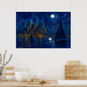 Hafen-Träume Landschaft Poster (Küche)