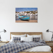 Hafen- und Hafengebiet mit griechischen Fischerboo Leinwanddruck (Insitu (Schlafzimmer))
