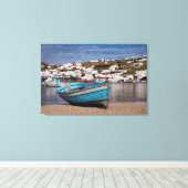 Hafen- und Hafengebiet mit griechischen Fischerboo Leinwanddruck (Insitu (Holzboden))