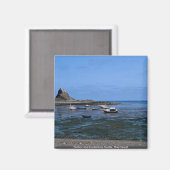 Hafen und Schloss Lindisfarne, Heilige Insel Magnet (Vorderseite/Rückseite)