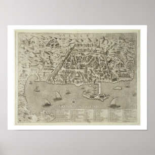 Hafen und Stadt von Algier, c.1572 (Stich) Poster