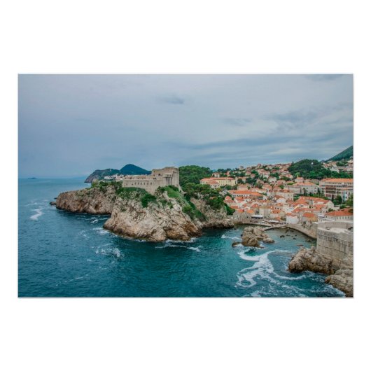 Hafen und Stadtzentrum von Dubrovnik Poster (Vorderseite)
