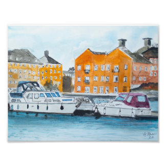 Hafen- und Wasserfrontgebäude Fotodruck