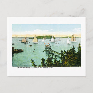 Hafen und Yacht Club, Bar Harbour, Maine Postkarte
