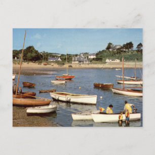 Hafen von Abersoch, alte walisische Küstenansicht Postkarte