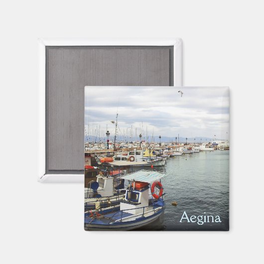 Hafen von Aegina Magnet (Vorderseite/Rückseite)