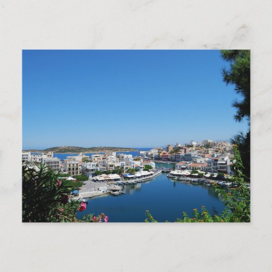 Hafen von Agios Nikolaos Postkarte (Vorderseite)