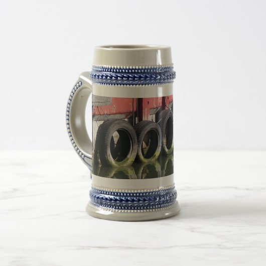 Hafen von Altea, Alicante, Spanien, Bierglas (Vorderseite Links)