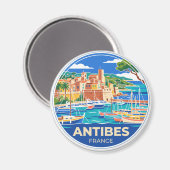 Hafen von Antibes Frankreich Magnet (Vorderseite/Rückseite)