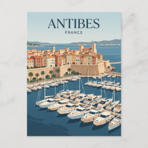 Hafen von Antibes Frankreich Postkarte
