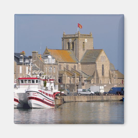 Hafen von Barfleur in Frankreich Magnet (Vorne)