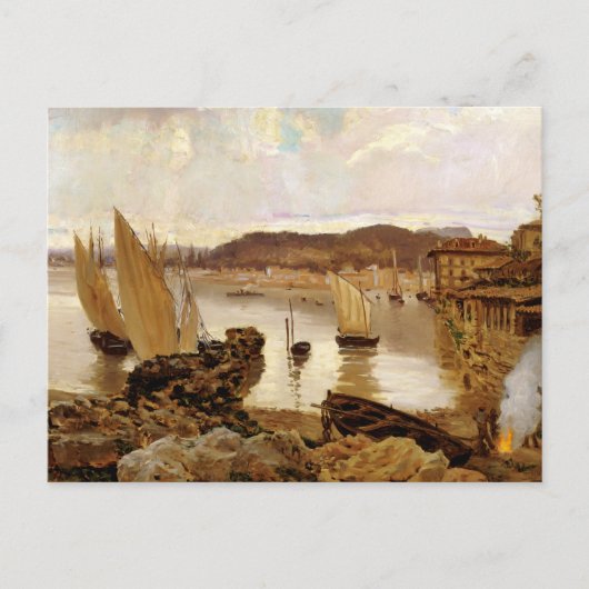 Hafen von Bilbao, Antonio Munoz Degrain Postkarte (Vorderseite)