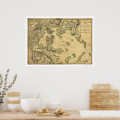 Hafen von Boston Karte 1775 Poster (Küche)