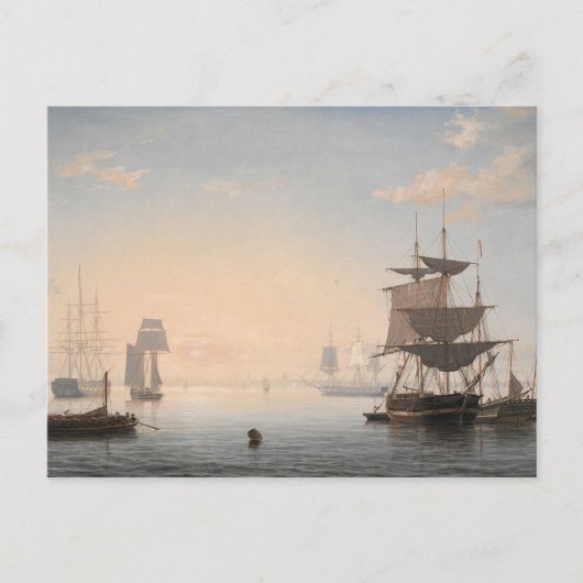 Hafen von Boston mit der Stadt in der Ferne Postkarte (Vorderseite)
