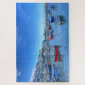 Hafen von Brixham: Bunte Boote und Devons Hügel Puzzle (Vertikal)