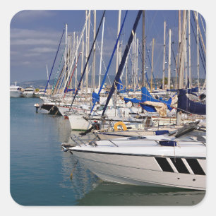 Hafen von Cannes in Frankreich Quadratischer Aufkleber