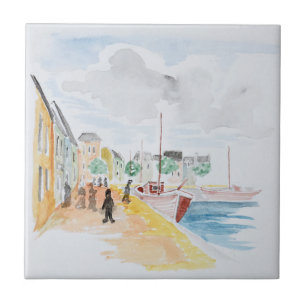Hafen von Concarneau   Bretagne, Frankreich Fliese
