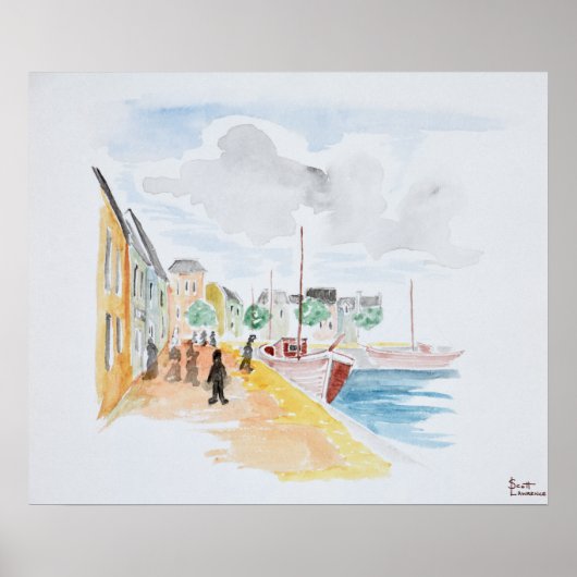 Hafen von Concarneau | Bretagne, Frankreich Poster (Vorne)