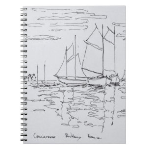 Hafen von Concarneau Süd-Bretagne, Frankreich Notizblock