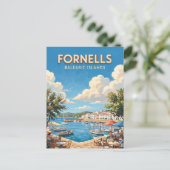 Hafen von Fornells Spanien Postkarte (Stehend Vorderseite)