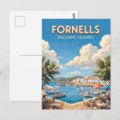 Hafen von Fornells Spanien Postkarte (Vorne/Hinten)