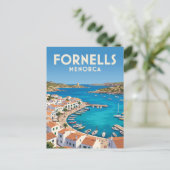 Hafen von Fornells Spanien Postkarte (Stehend Vorderseite)