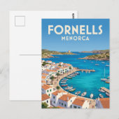 Hafen von Fornells Spanien Postkarte (Vorne/Hinten)