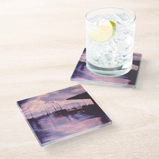 Hafen von Fort de France, Martinique Glasuntersetzer (Schrägansicht)