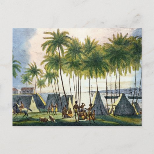 Hafen von Hanarourou auf den Sandwich-Inseln Postkarte (Vorderseite)