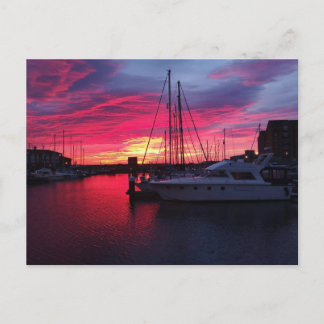 Hafen von Hartlepool bei Sonnenuntergang Postkarte