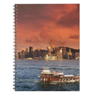 Hafen von Hongkong bei Sonnenuntergang Notizblock