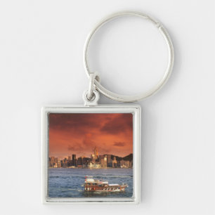Hafen von Hongkong bei Sonnenuntergang Schlüsselanhänger