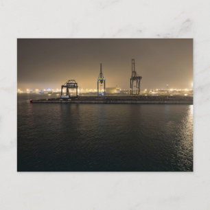 Hafen von Hull bei Nacht – Industrielle Docklands Postkarte