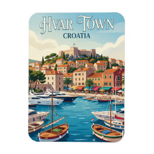 Hafen von Hvar-Stadt Kroatien Magnet