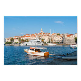 Hafen von Korcula Stadt - Dalmatien, Kroatien Fotodruck