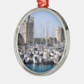 Hafen von La Rochelle in Frankreich Silbernes Ornament (Links)