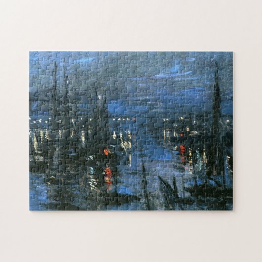 Hafen von Le Havre, Nachtwirkung Monet Fine Art Puzzle (Horizontal)