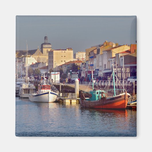 Hafen von Les Sables d'Olonne in Frankreich Postca Magnet (Vorne)