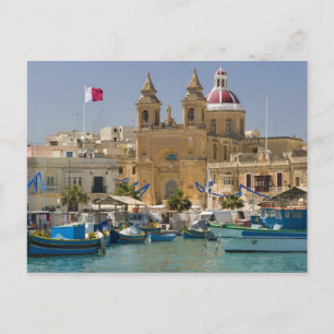 Hafen von Marsaxlokk auf der Mittelmeerinsel Postkarte