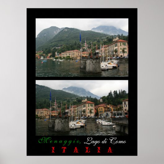 Hafen von Menaggio Poster (Vorne)