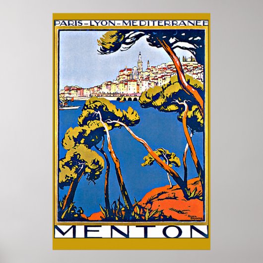 Hafen von Menton Frankreich Poster (Vorne)