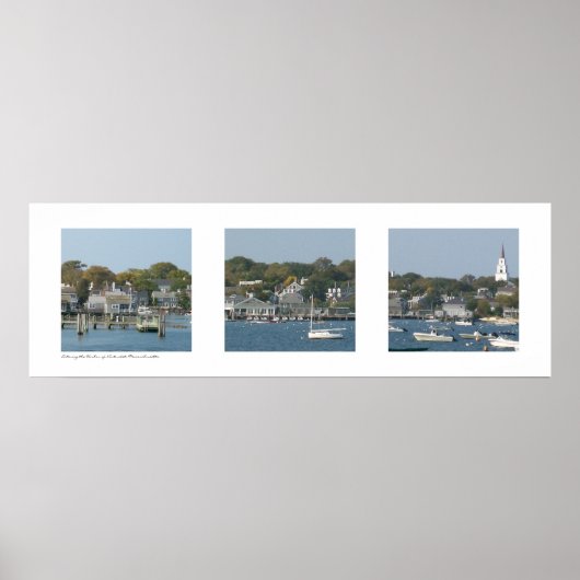 Hafen von Nantucket, Massachusetts Triptych Poster (Vorne)