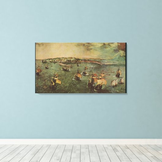 Hafen von Neapel durch Pieter Bruegel, der Ältere Leinwanddruck (Insitu (Holzboden))