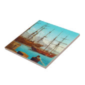 Hafen von Neapel Italien 1800 Fliese (Seite)